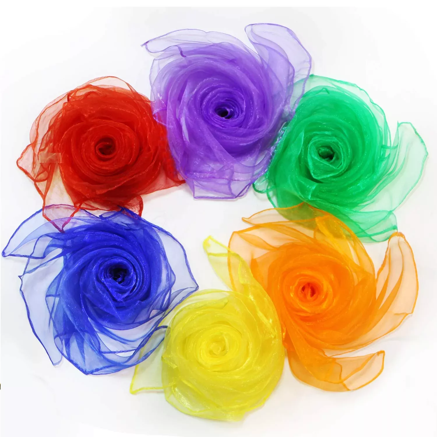 Novelty Place 12Pcs Dance Juggling Scarves, Silk Square Play Scarves F