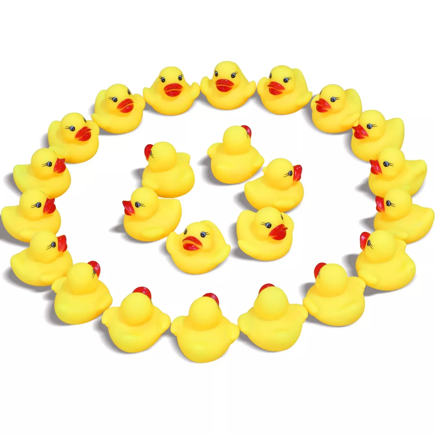 Novelty Place Rubber Ducks for Bath - 24 Pack, Yellow, Safe Material