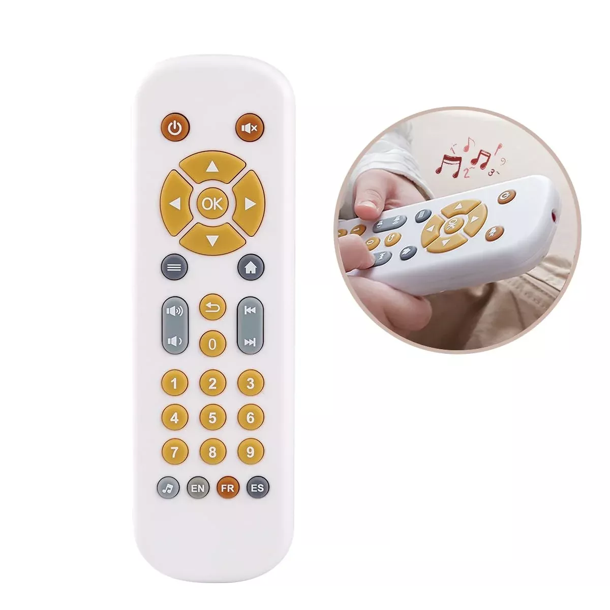 Nueplay Remote Control Toy for Babies - White, Multi-Language, Educational