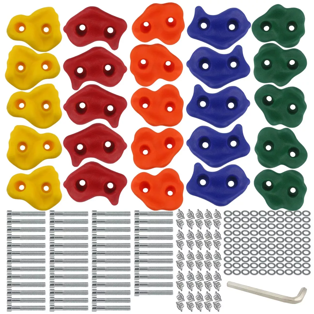 Ogrmar Rock Climbing Holds Set - 25 Multi-Color, 2.8