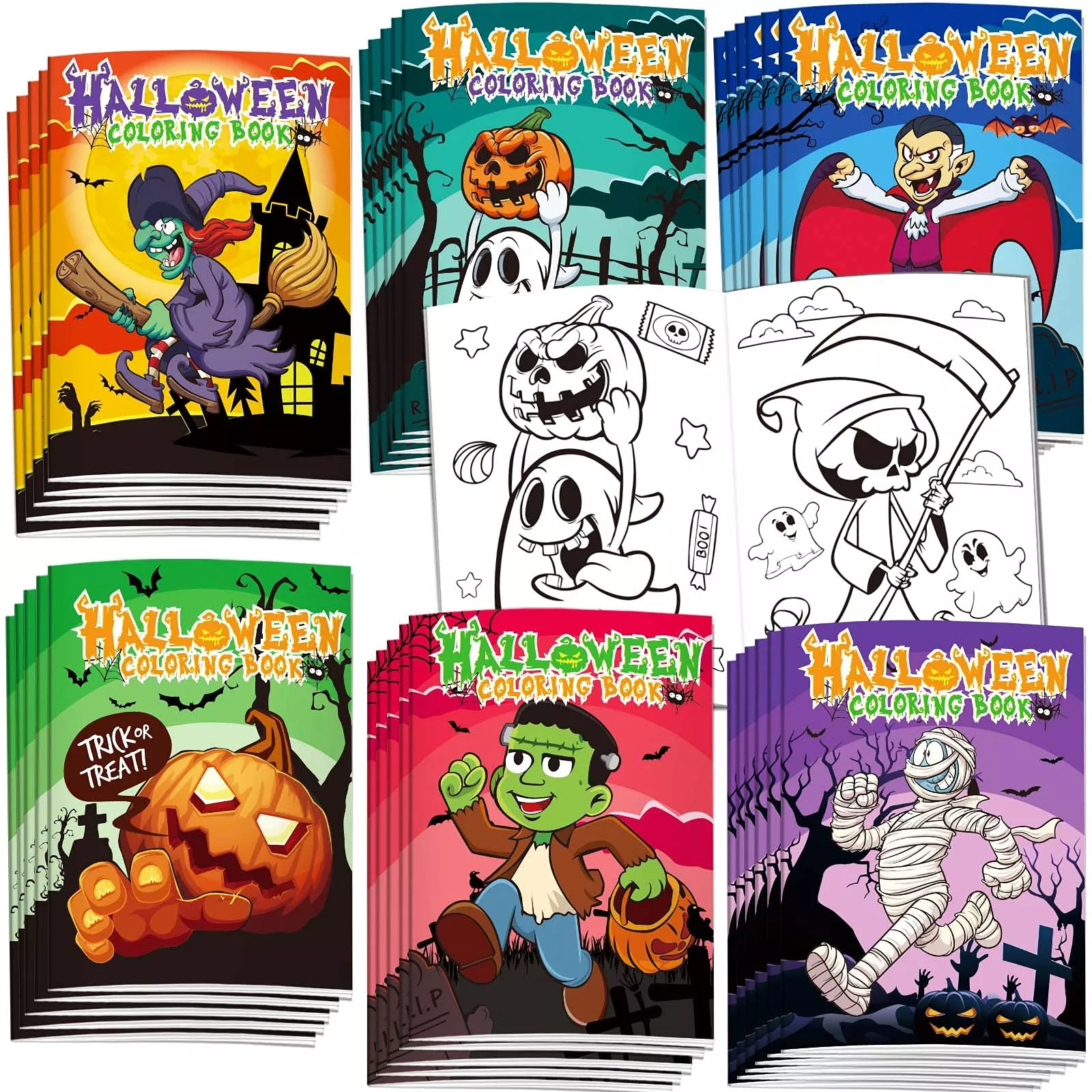 Omgouue Halloween Coloring Books 5x7 inches 36 Pack for Kids