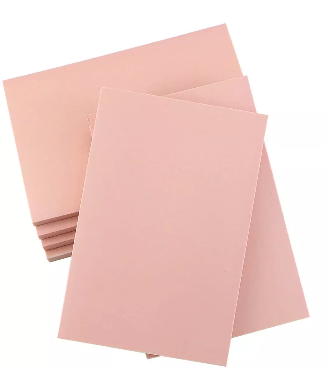 Oopsu Rubber Carving Stamp Blocks, Pink, 4"x6", 6 Pack