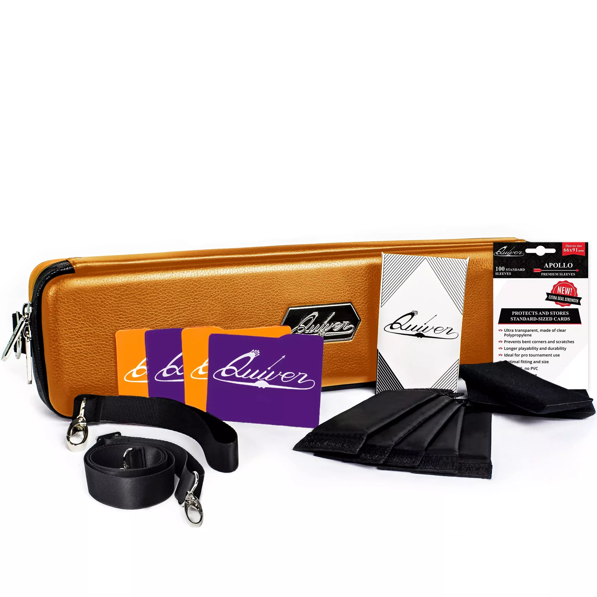 Orange Quiver Card Carrying Case - Playing Card Case Holder For Tradin
