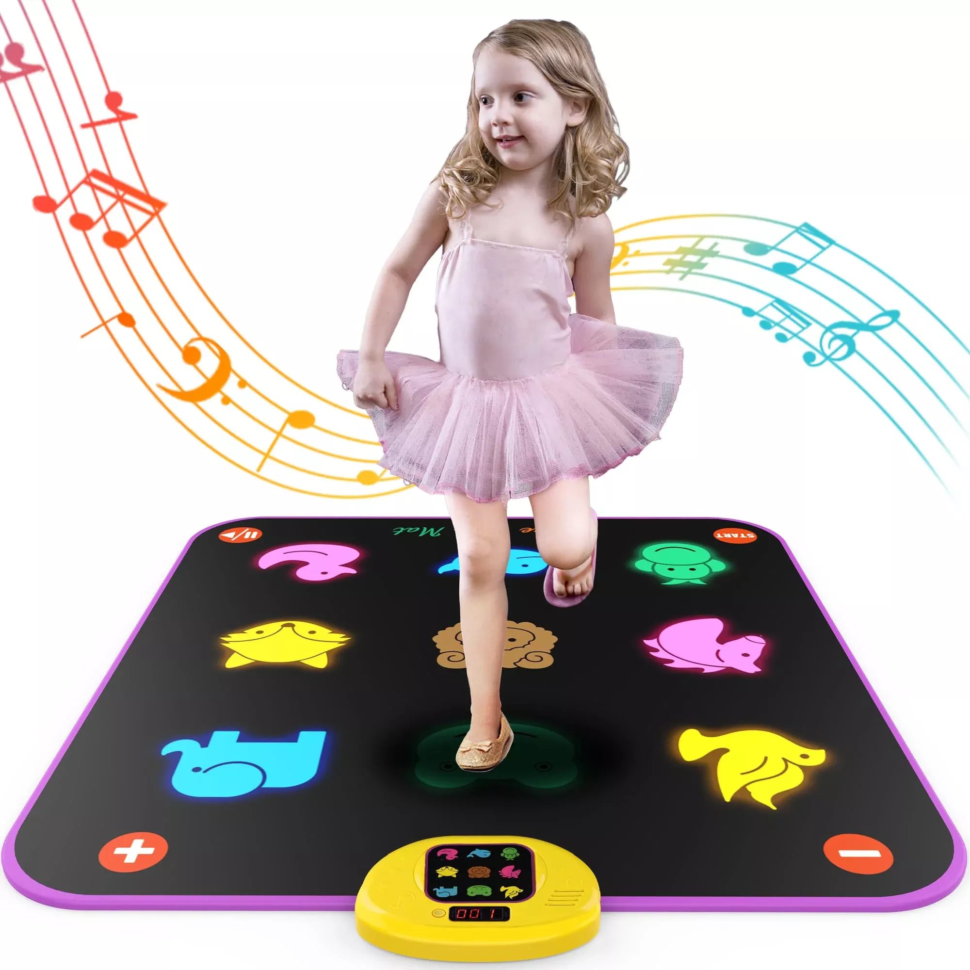 Pafolo Light Up Dance Mat for Kids, Large, Multicolor, Portable