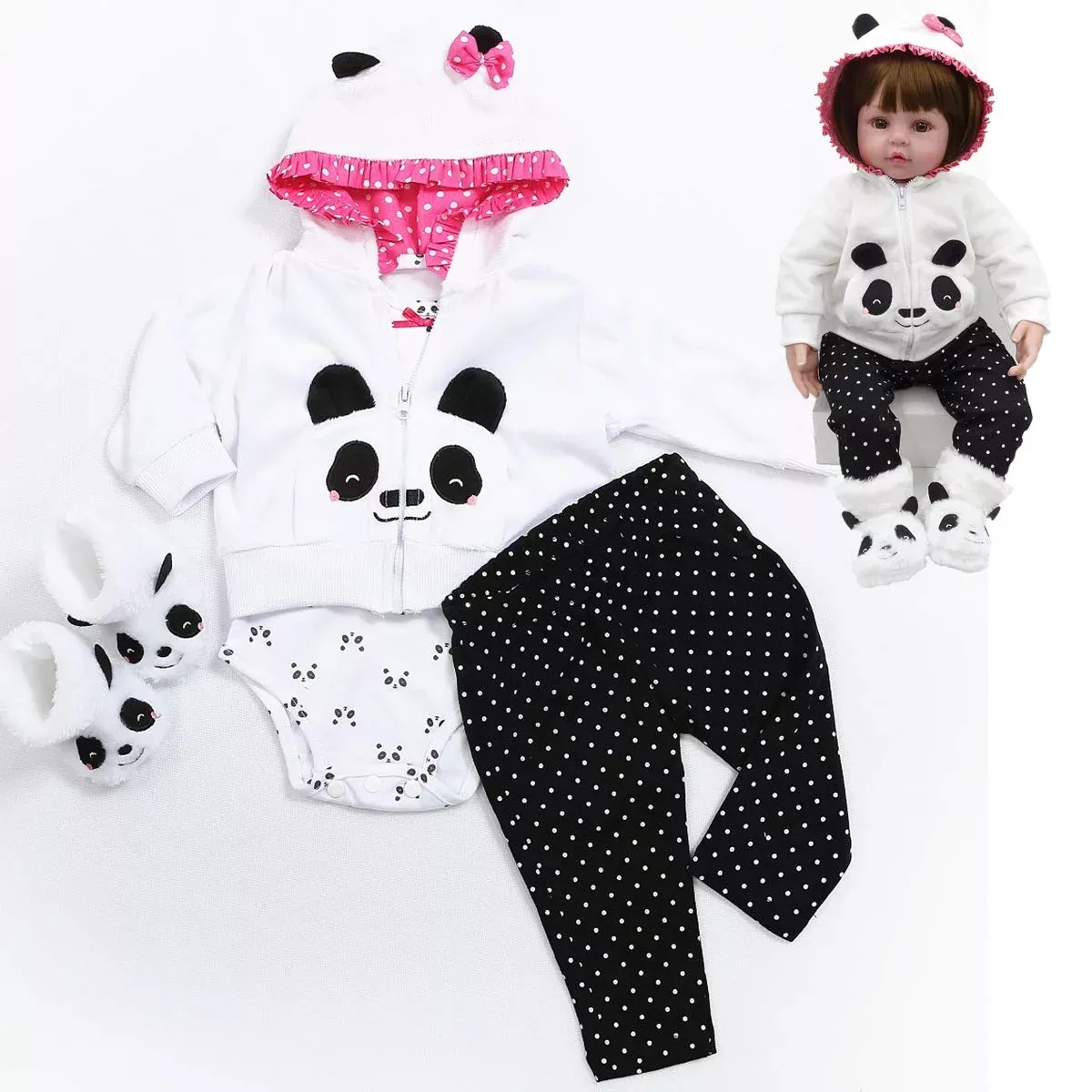 Pedolltree Reborn Baby Doll Clothes Set 17-19 Inch Multi-color 4pcs