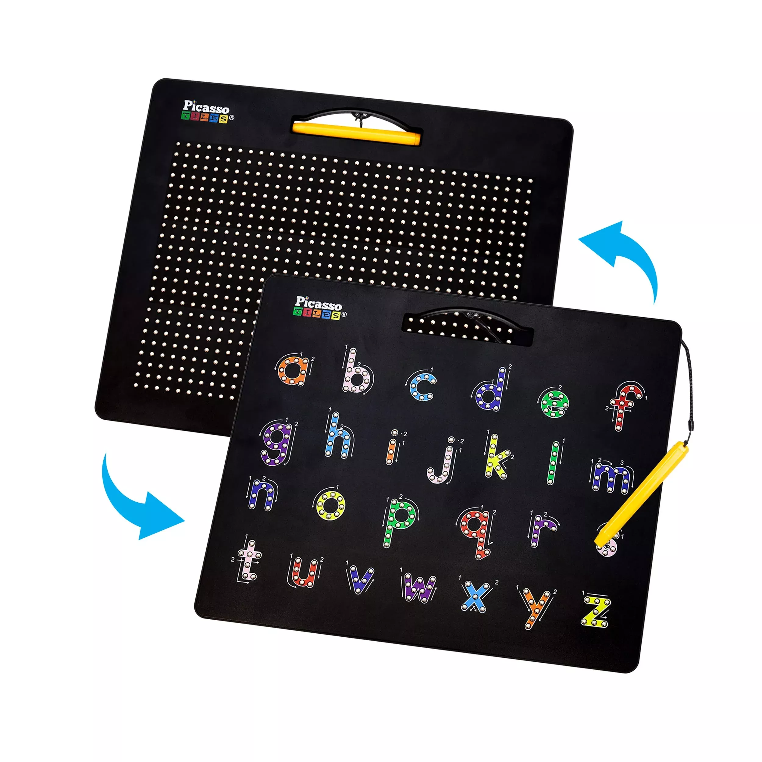 PicassoTiles Magnetic Alphabet Board for Kids, Black, 12 x 10 inches