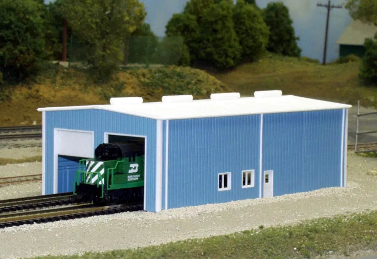 Pikestuff 541-8007 N Scale Modern 2 Stall Engine House Kit