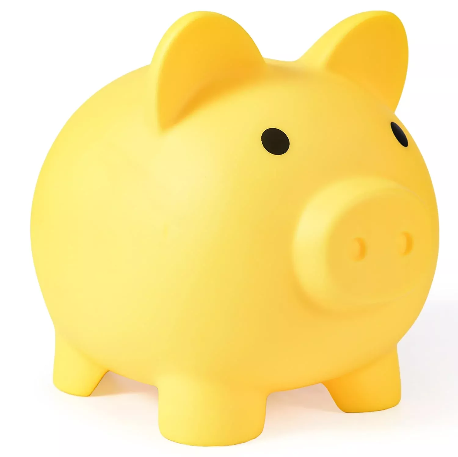 PJDRLLC My First Piggy Bank for Kids - Large Yellow Plastic Bank