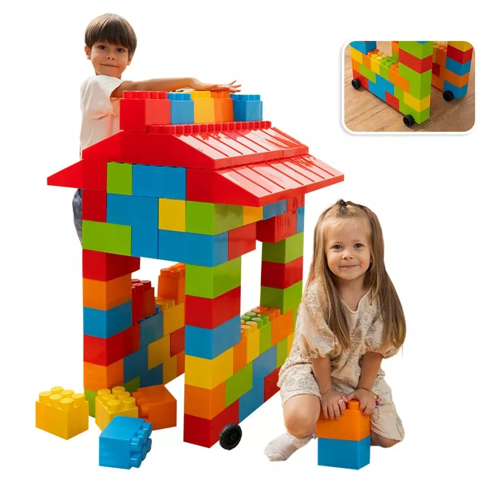 PLATPORTS Jumbo Building Blocks for Kids, 86 pcs, Mixed Colors
