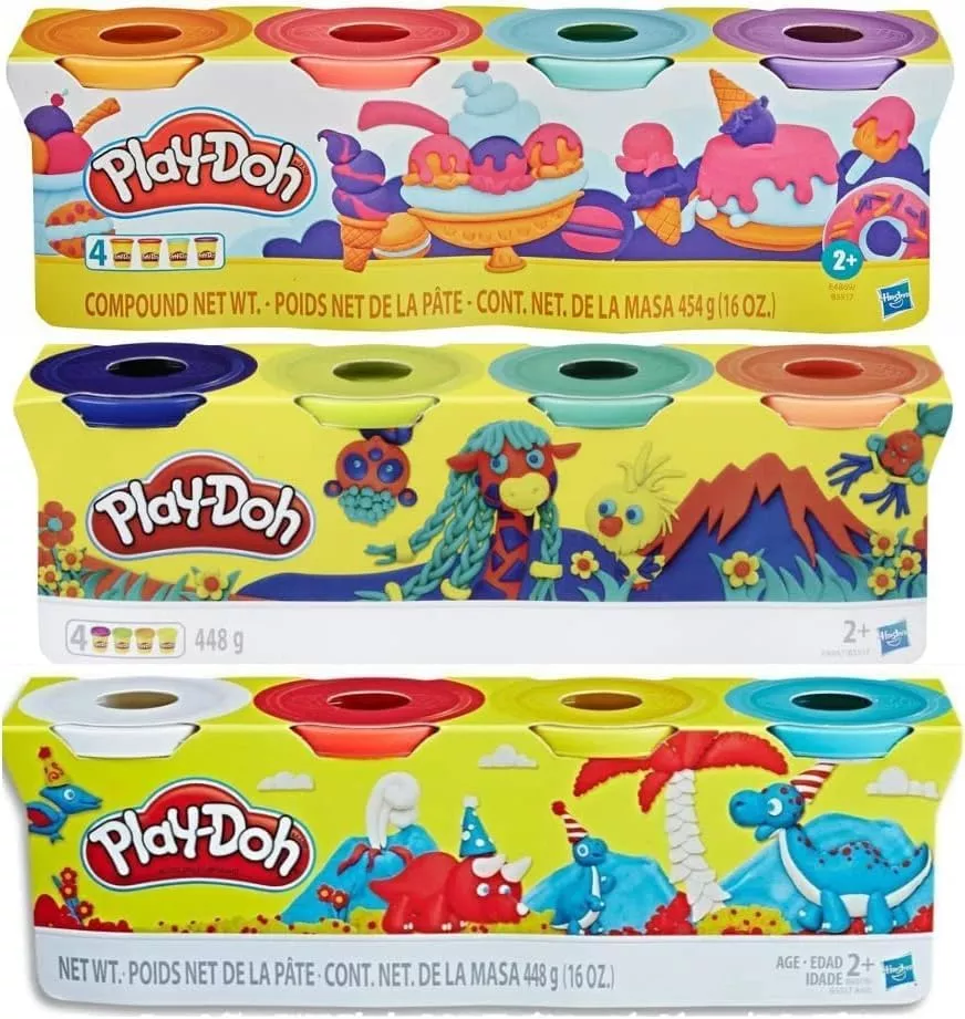 Play Doh Compound Bundle – Classic Colors 4 Pack + Wild Colors 4 Pack