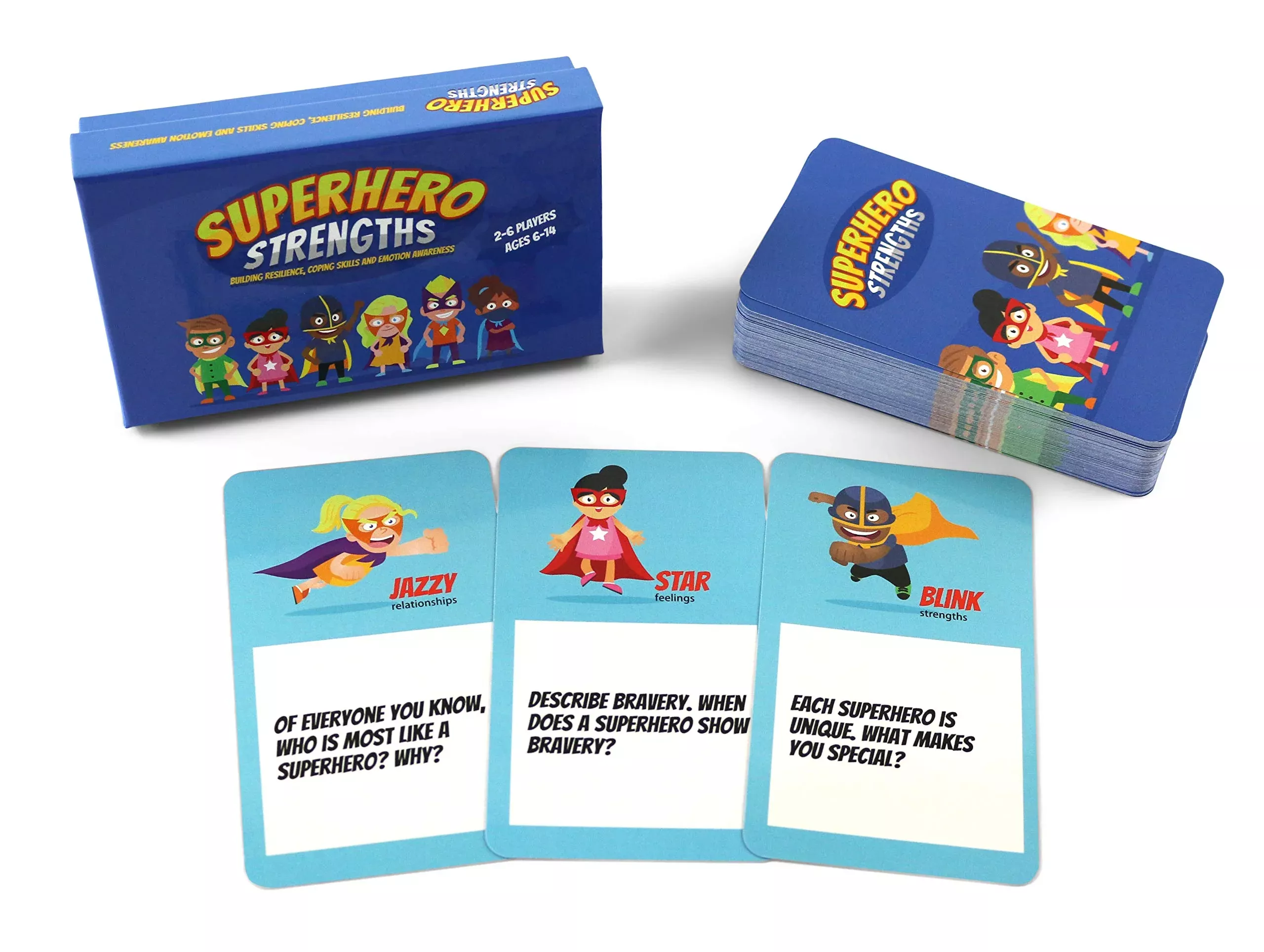 PlayTherapySupply Superhero Strengths Game for Kids & Teens, Multicolor