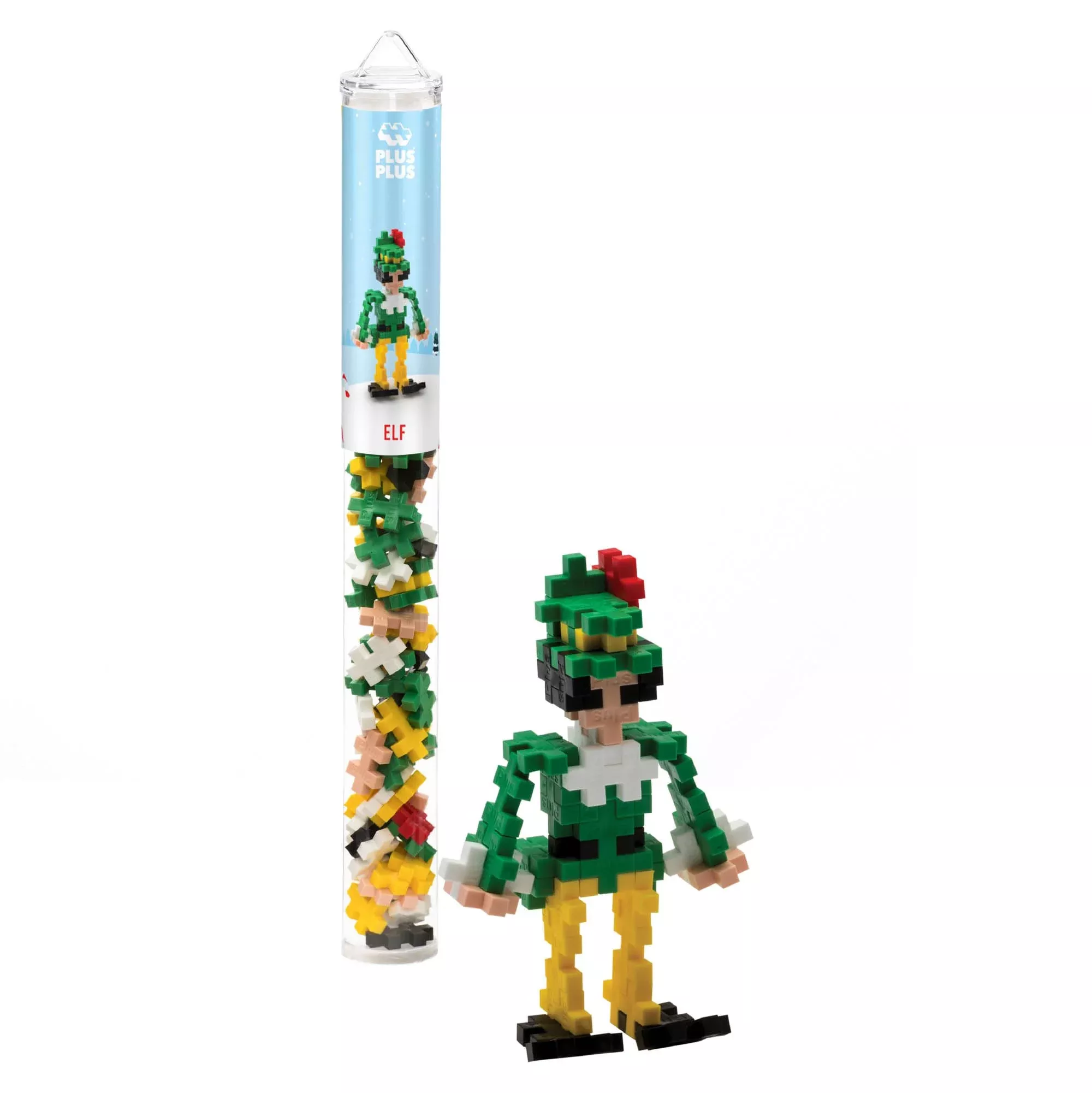 PLUS PLUS Holiday Mini Maker Tube - 3D Elf Building Kit, 1 EA, Elf