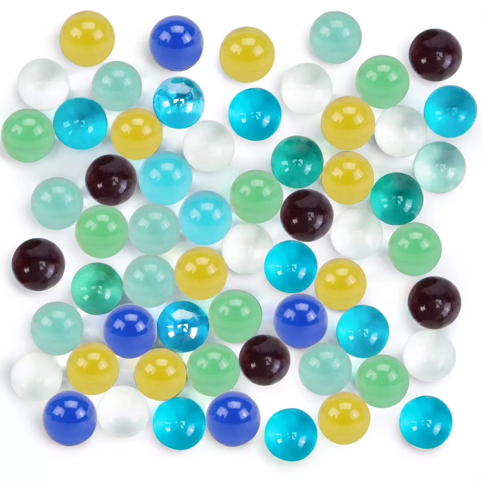 POPLAY 200PCS Colorful Glass Marbles Set with Whistles, Multicolored