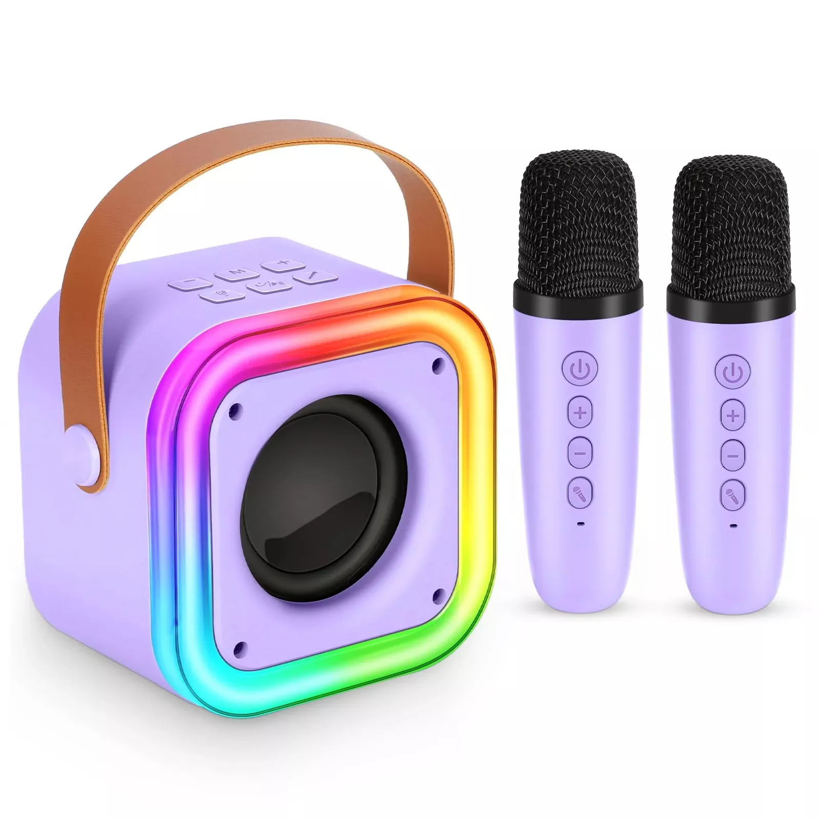 Poptrend Mini Karaoke Machine for Kids, Purple, 2 Microphones
