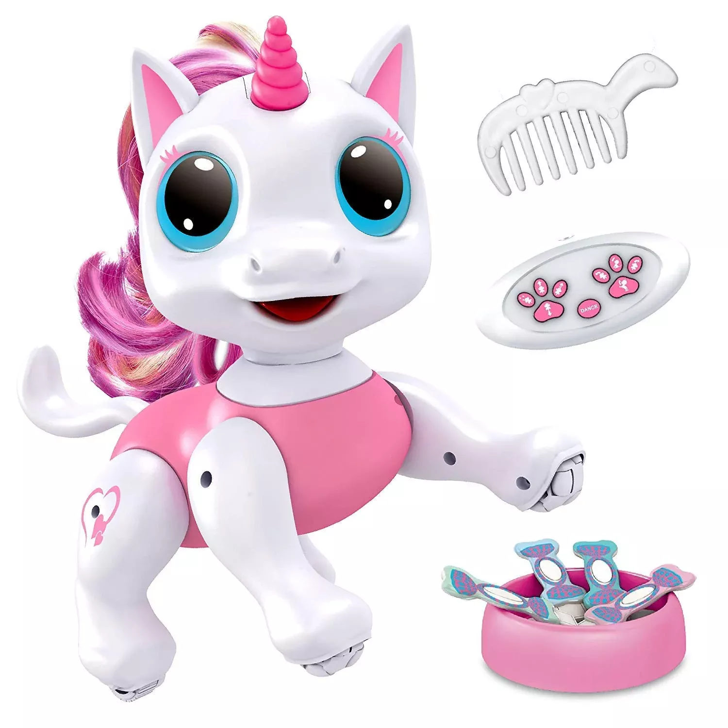Power Your Fun Remote Control Unicorn Toy 8"x8"x9" Pink for Kids