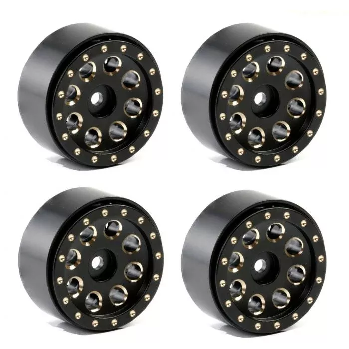 Powerhobby CX24031 8 Hole Brass 1.0" Rock Crawler Beadlock Wheels 4 Pack