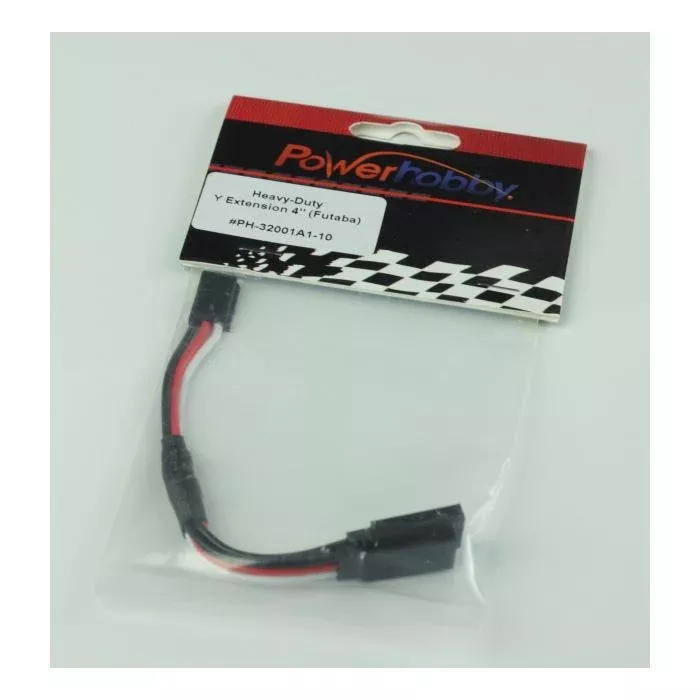 Powerhobby PH-32001A1-10 4" Heavy Duty Servo Y Extension with Futaba Connector