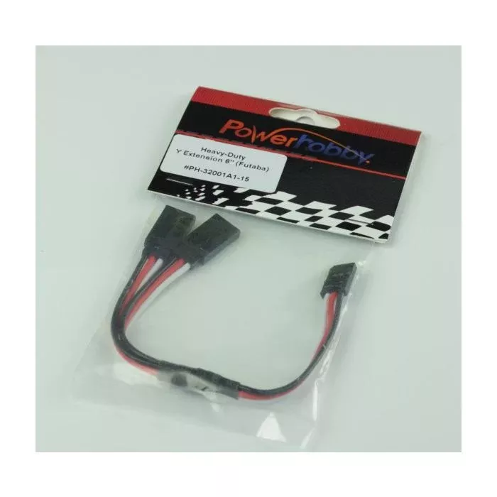 Powerhobby PH-32001A1-15 6" Heavy Duty Servo Y Extension with Futaba Connector