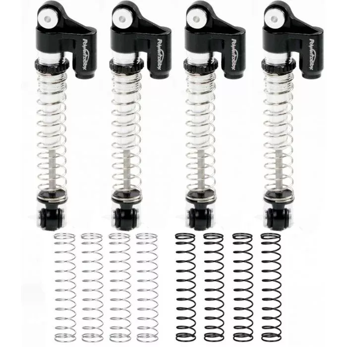 Powerhobby SCX24021 Black Long Travel Aluminum Threaded 48mm Shocks for SCX24