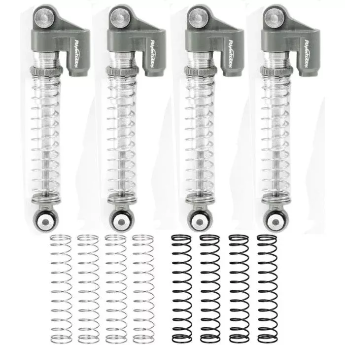 Powerhobby SCX24021 Grey Long Travel Aluminum Threaded 48mm Shocks for SCX24