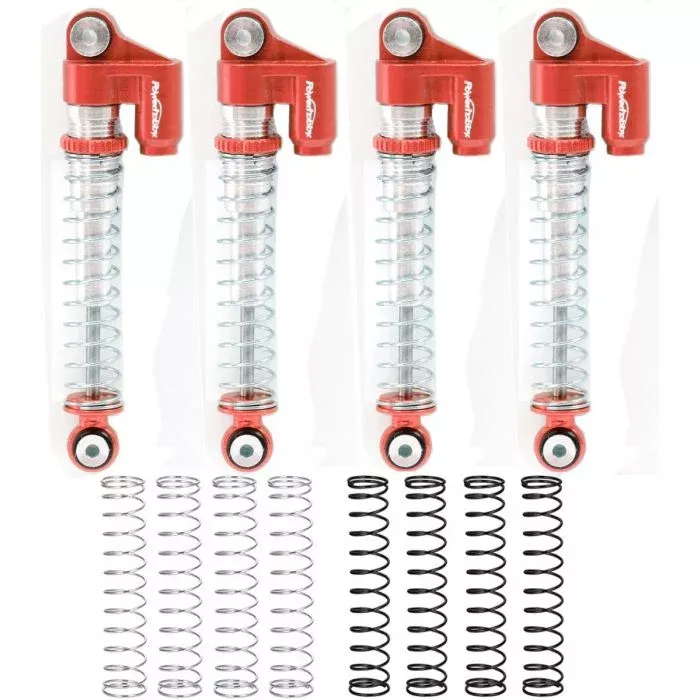 Powerhobby SCX24021 Red Long Travel Aluminum Threaded 48mm Shocks for SCX24
