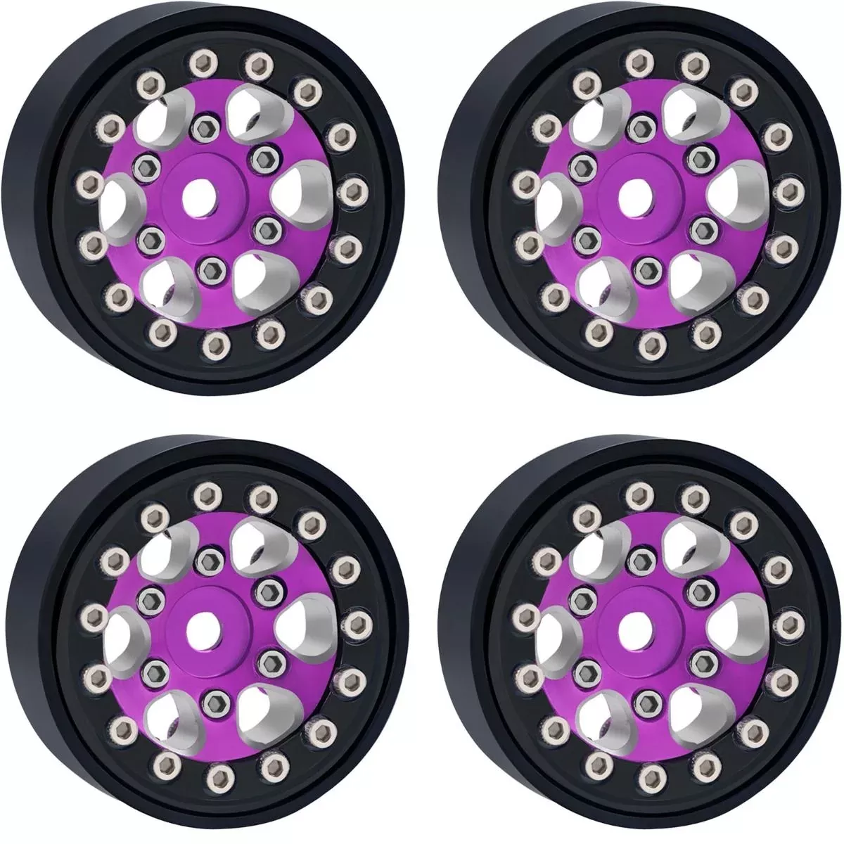 Powerhobby SCX24753 Purple Aluminum 1.0" Rock Crawler Wheels 4 Pack