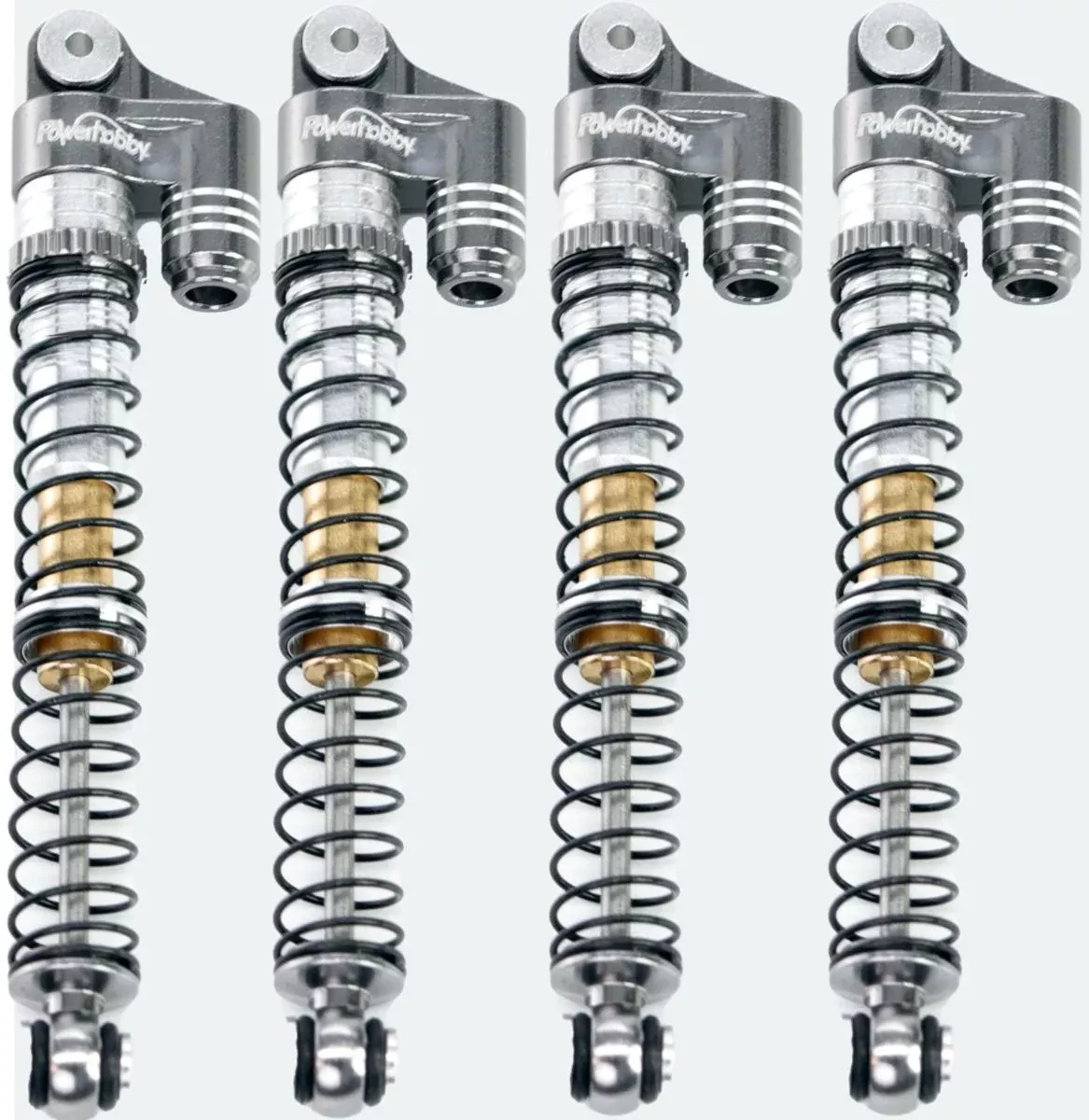 Powerhobby SCX24771 Grey 58mm Long Travel Shocks for SCX24 Jeep or Bronco