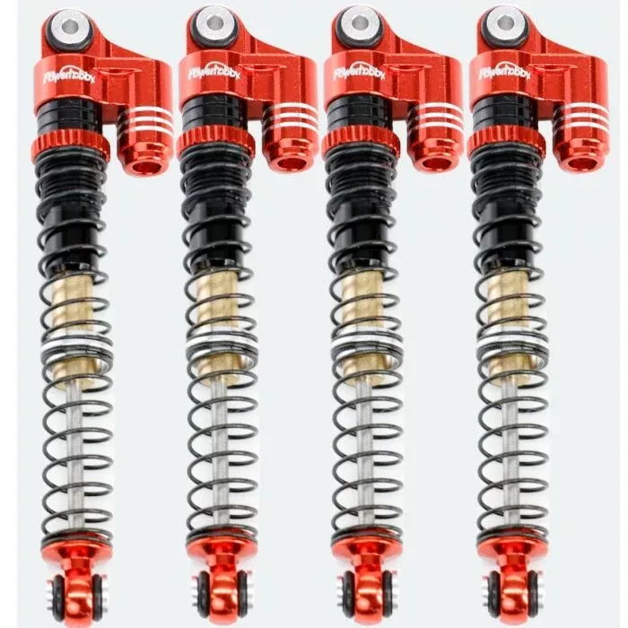 Powerhobby SCX24771 Red 58mm Long Travel Shocks for SCX24 Jeep or Bronco
