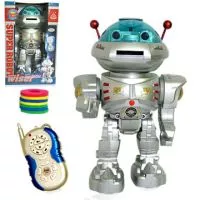 PowerTRC RC Dancing Robot 11" with Missile Launcher - Silver, Medium