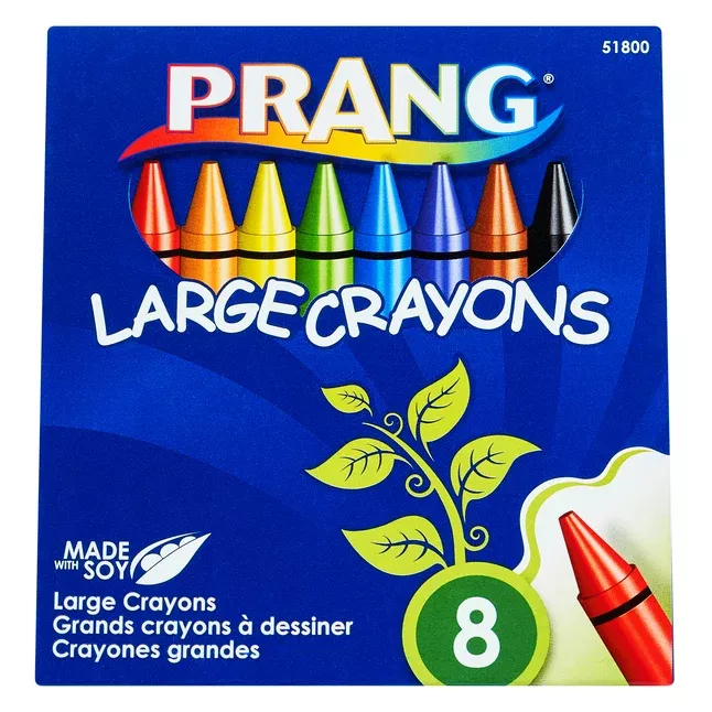 Prang Crayons Multicolored 8 Count Non-Toxic Art Supplies for Kids