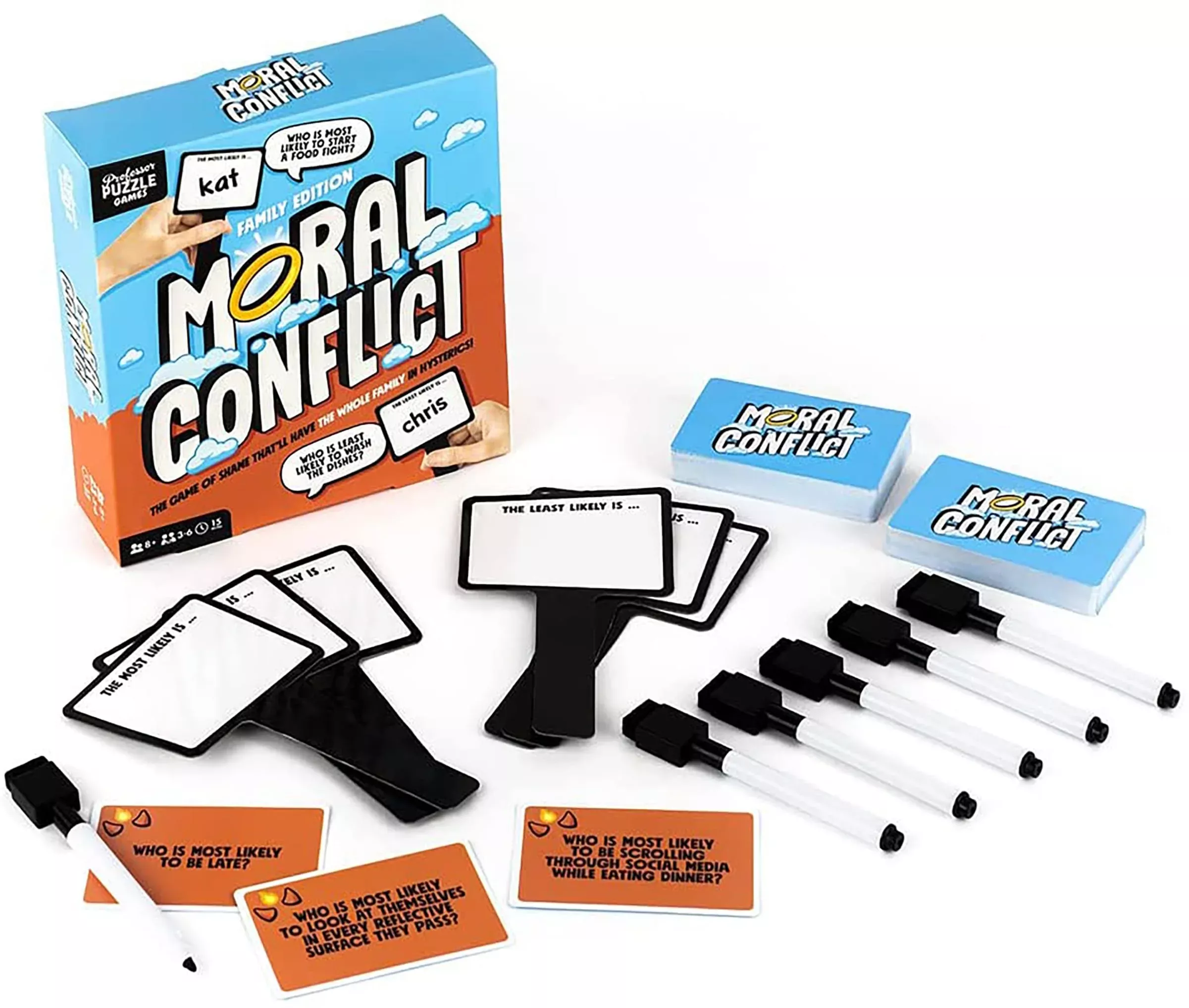Professor PUZZLE Moral Conflict Game - Family Party Game - Blue - One Size