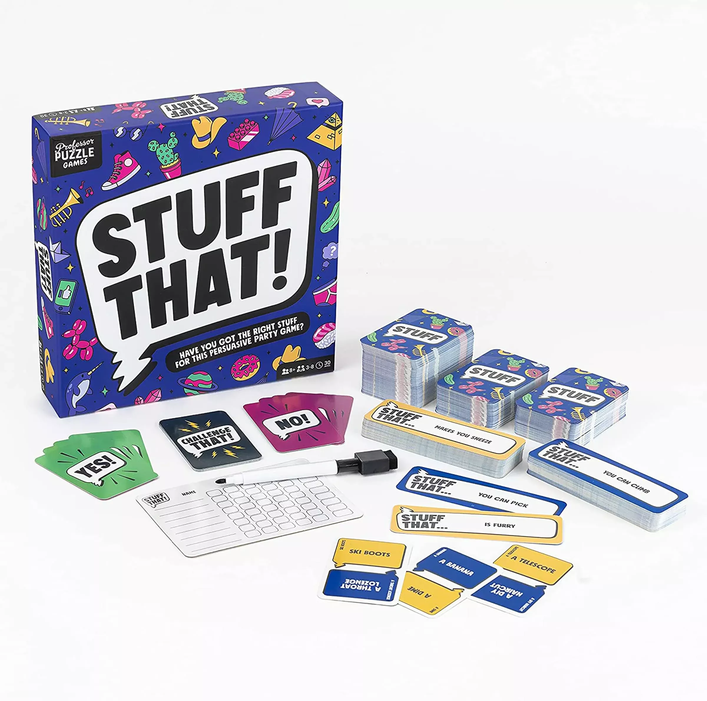 Professor Puzzle Stuff That! Party Game for Family Fun, One Size, Blue