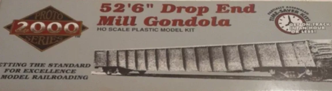 Proto 2000 433-8498 HO Scale 52'6" Drop End Mill GondolaKit Rock Island - NOS