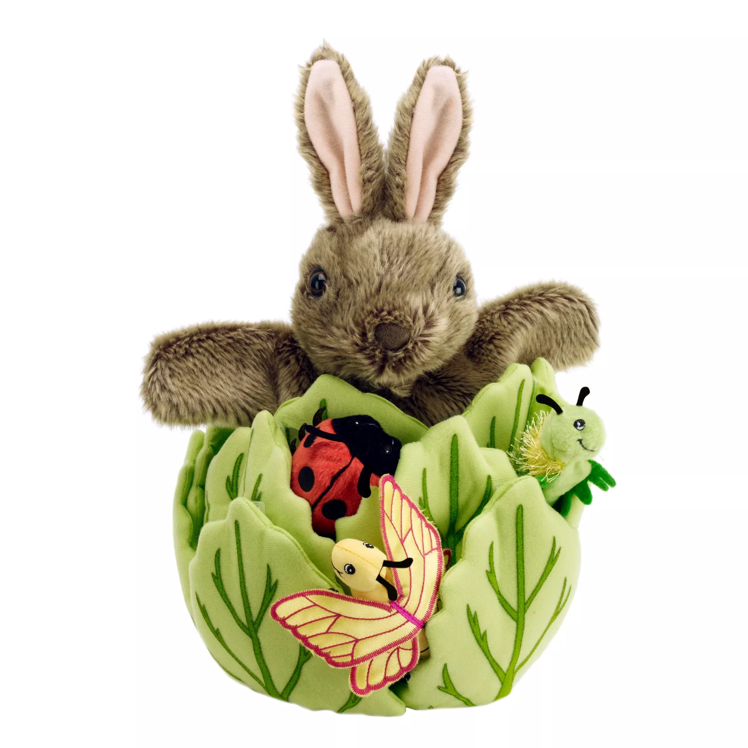 The Puppet Company Hide-Away Puppets Rabbit In A Lettuce (With 3 Mini Beasts)