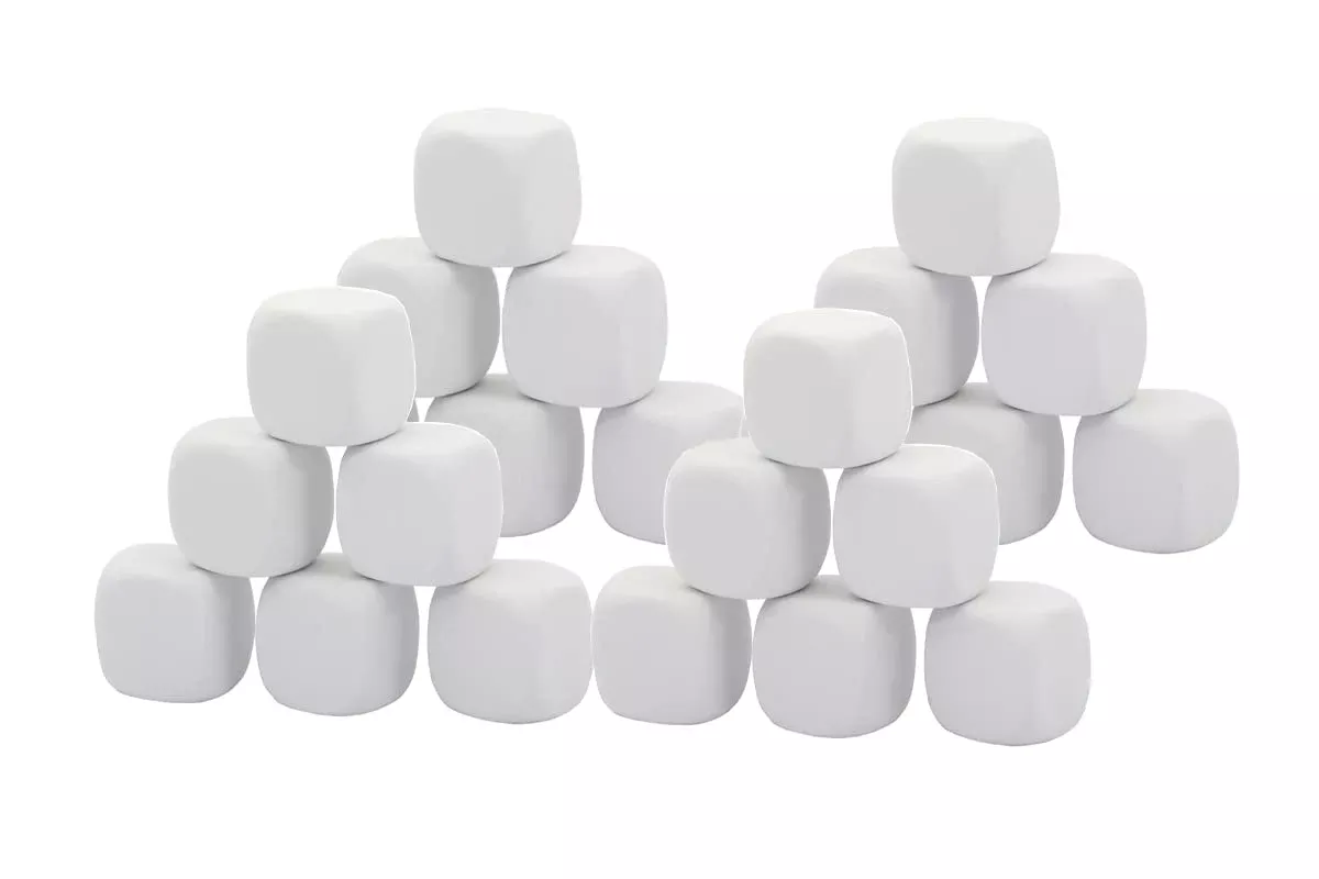 QIDIWIN White EVA Foam Dices for Kids, 1.96 Inch, 24
