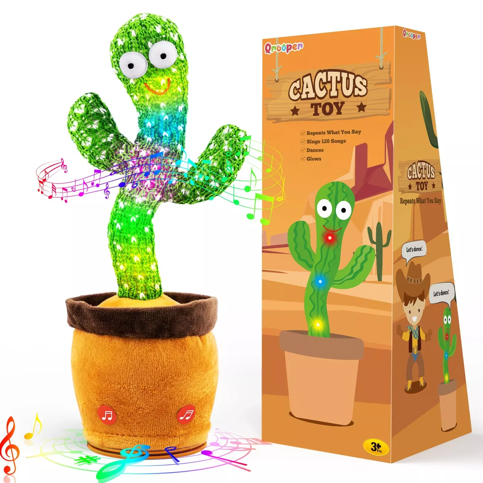 Qrooper Dancing Talking Cactus Toy, Talking Cactus Toys For Baby Boys