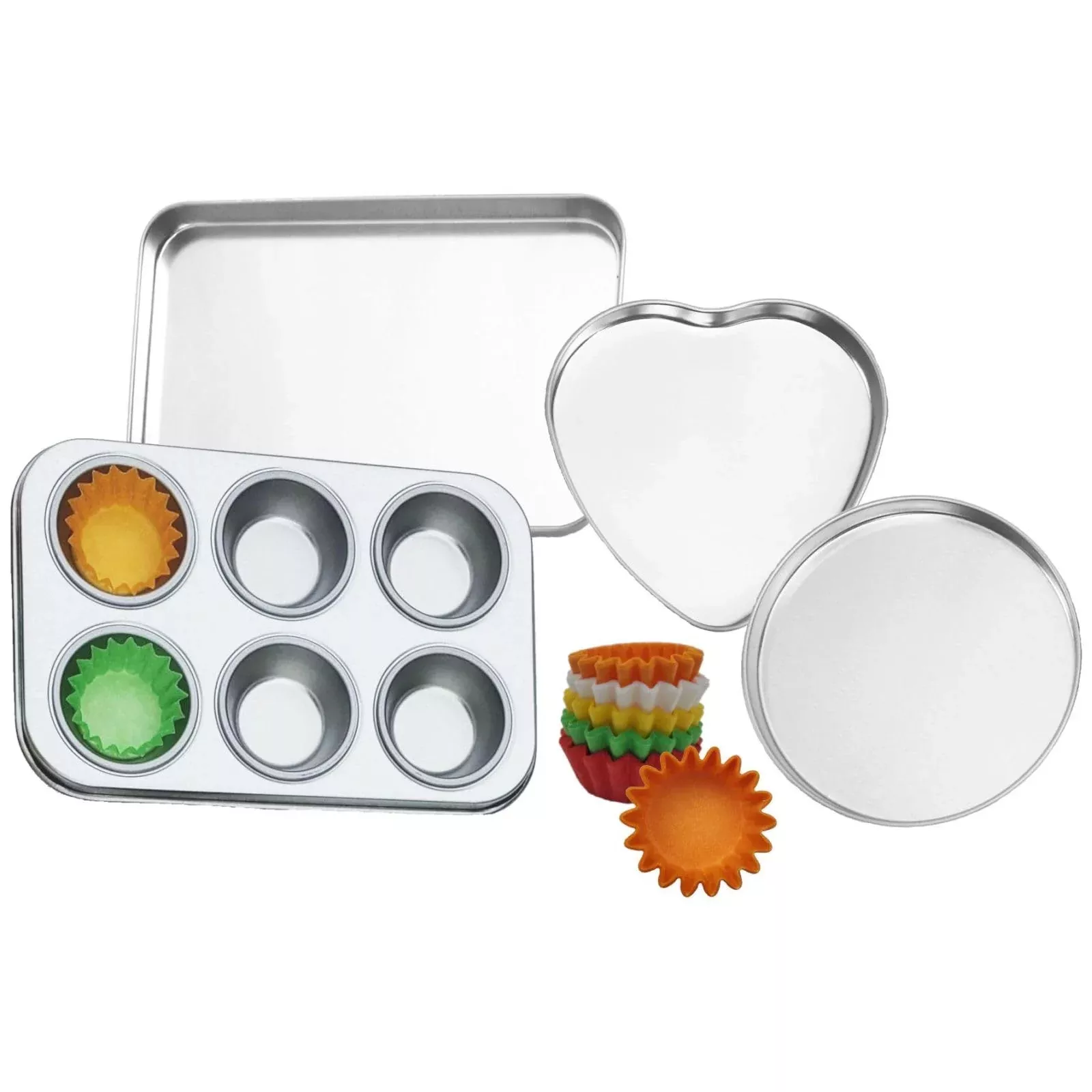 Quadrapoint Easy Bake Oven Pans Set, Small, Silver, 5 Pcs