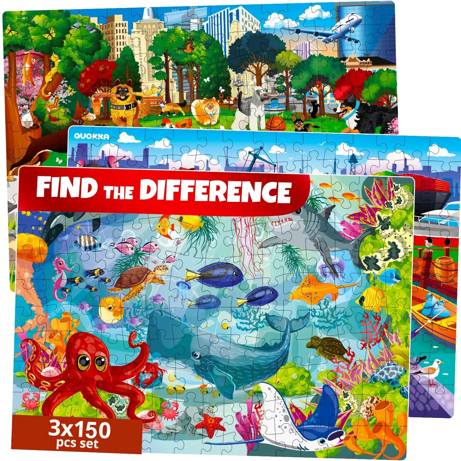 Quokka Floor Puzzles For Kids Ages 8-10 – 3X150 Piece Puzzles For Kids