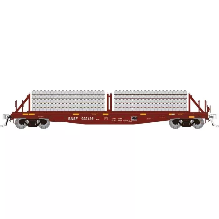Rapido Trains 138302 HO Scale F30D 50' Flatcar with Ties BNSF MOW 6 Pack