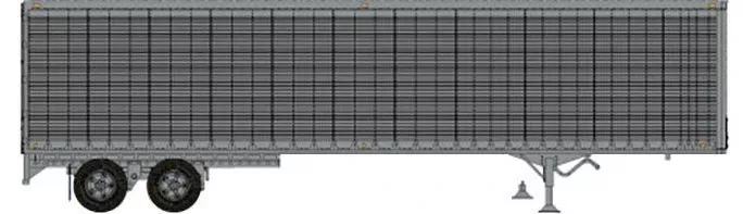 Rapido Trains 403123 HO Scale 45' Trailmobile Dry Van Trailer Silver Unlettered