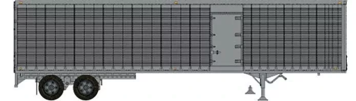 Rapido Trains 403124 HO Scale 45' Trailmobile Dry Van Trailer with Side Door Silver Unlettered
