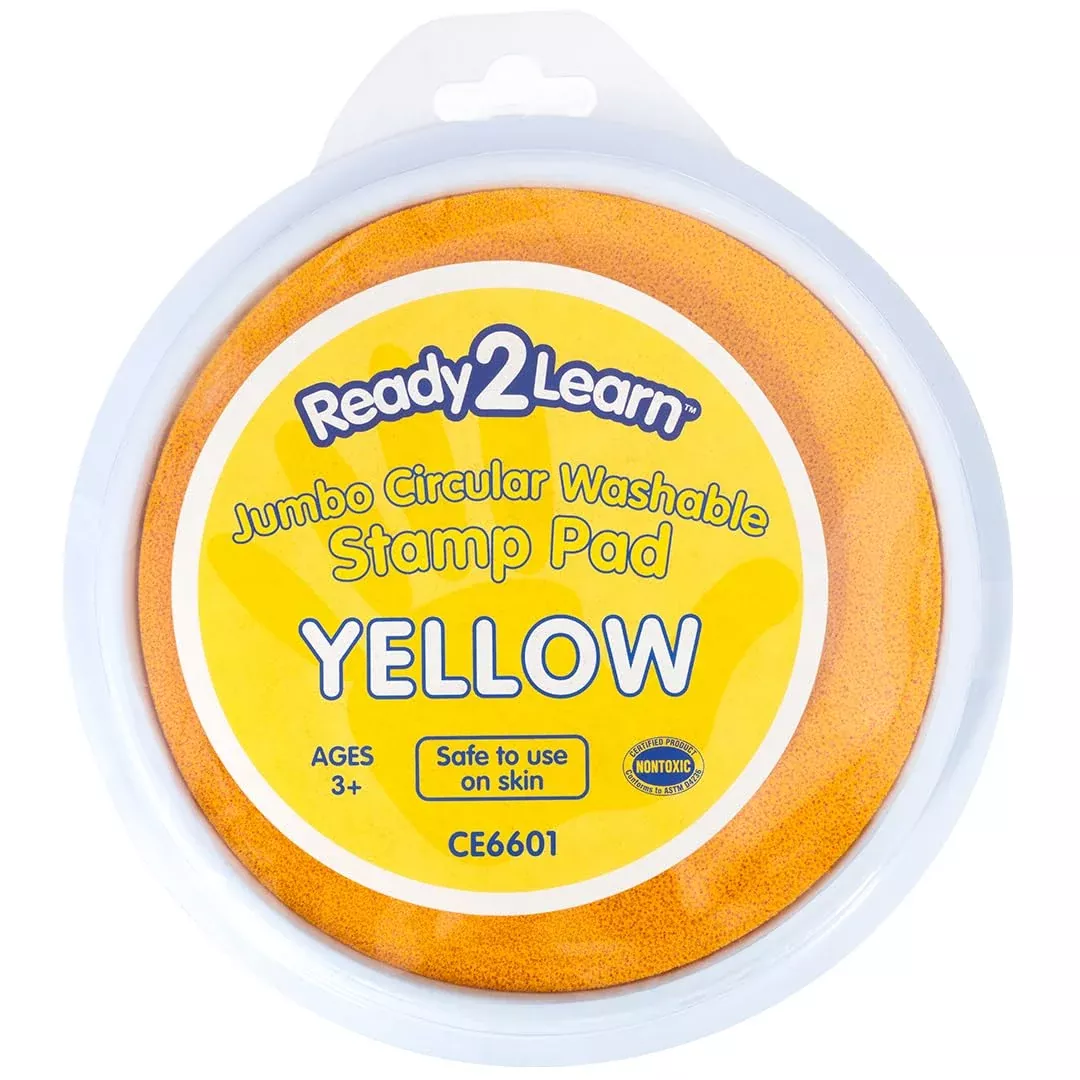READY 2 LEARN Jumbo Circular Washable Stamp Pad 5.75” Yellow