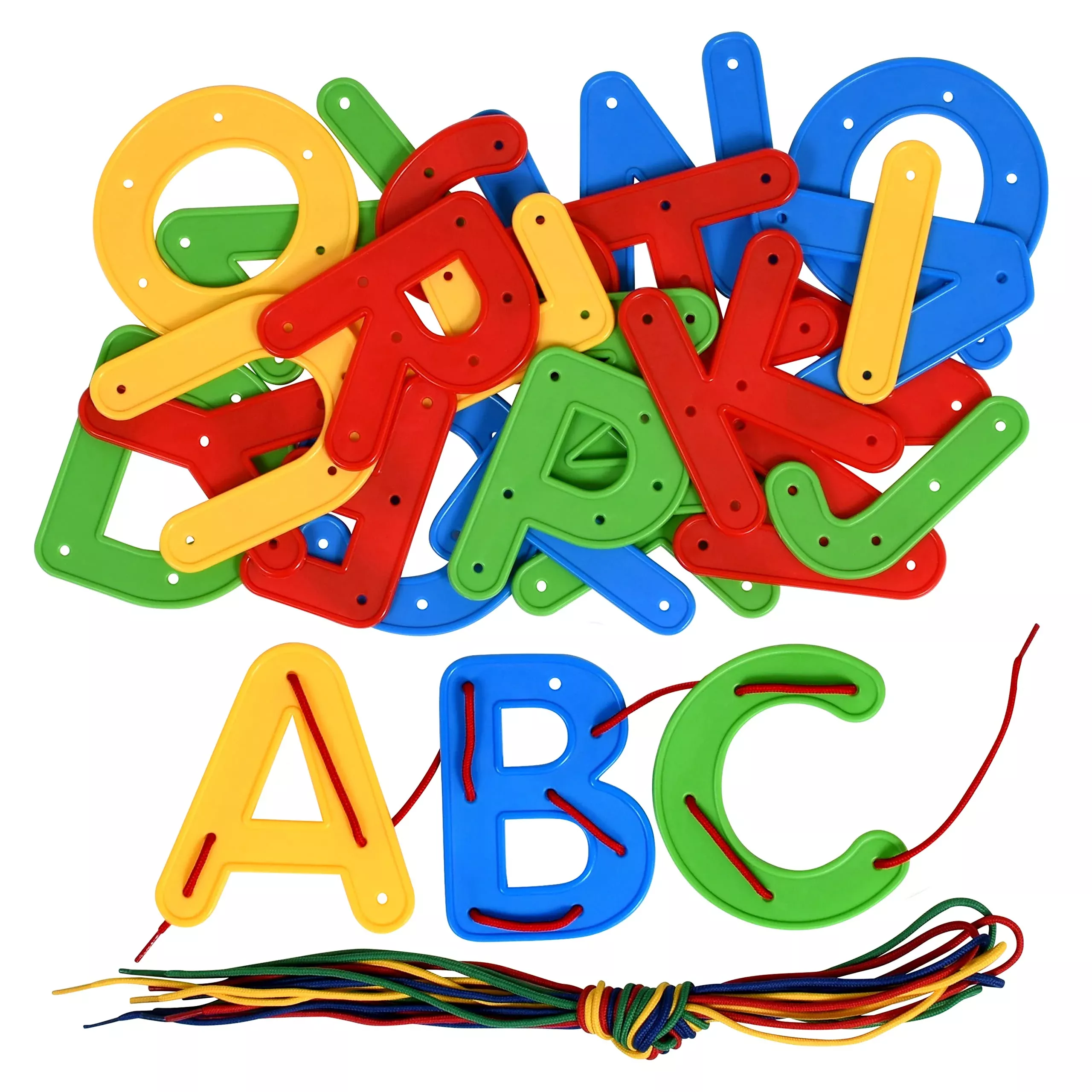 READY 2 LEARN Lacing Alphabet Set for Preschool Learning, 34 Pieces