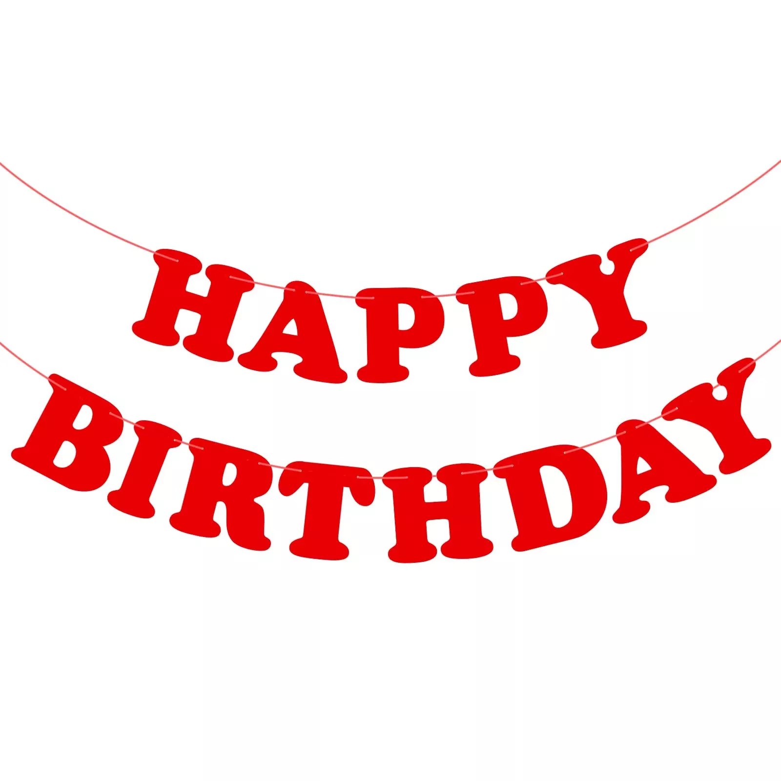 Red Happy Birthday Banner Sign Happy Birthday Bunting Banner Flag Garl