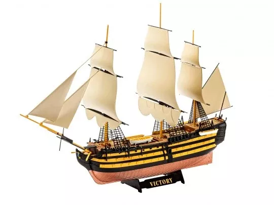 Revell 65819 1/450 HMS Victory Sailing Ship Kit with Glue and Paint