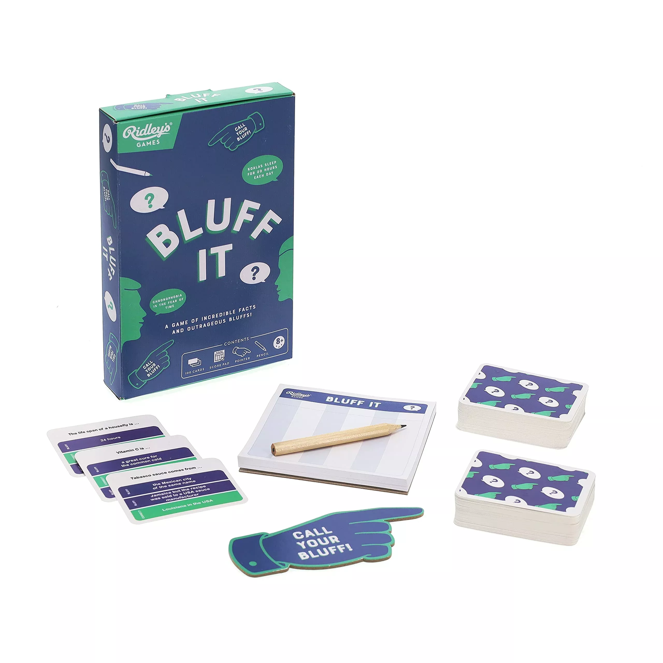 Ridley's Bluff It Trivia Card Game - Multicolor, Cardboard, Model GAM0