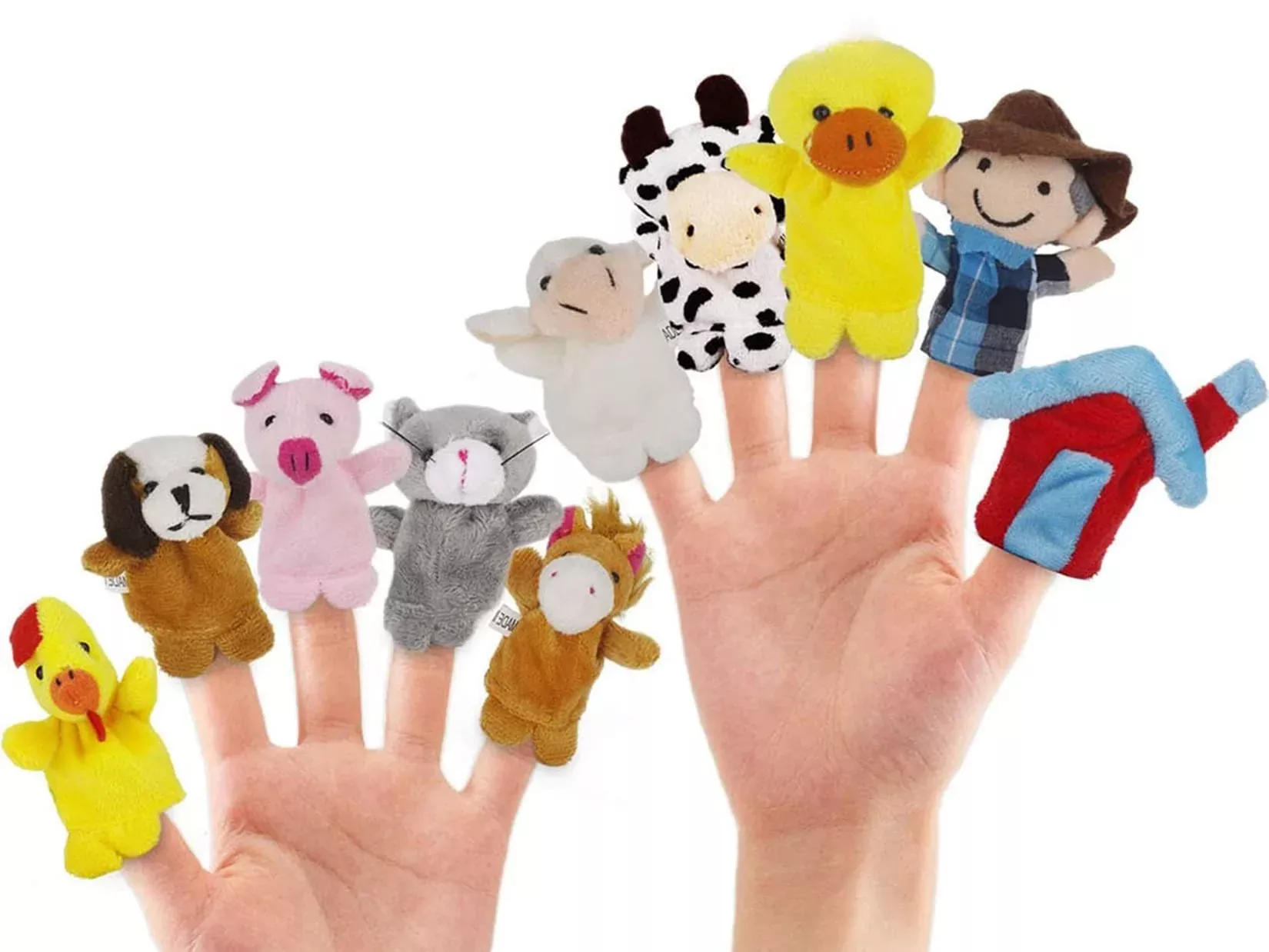 RIY Animal Style Finger Puppets Set, 10Pcs, Farm-6, Small