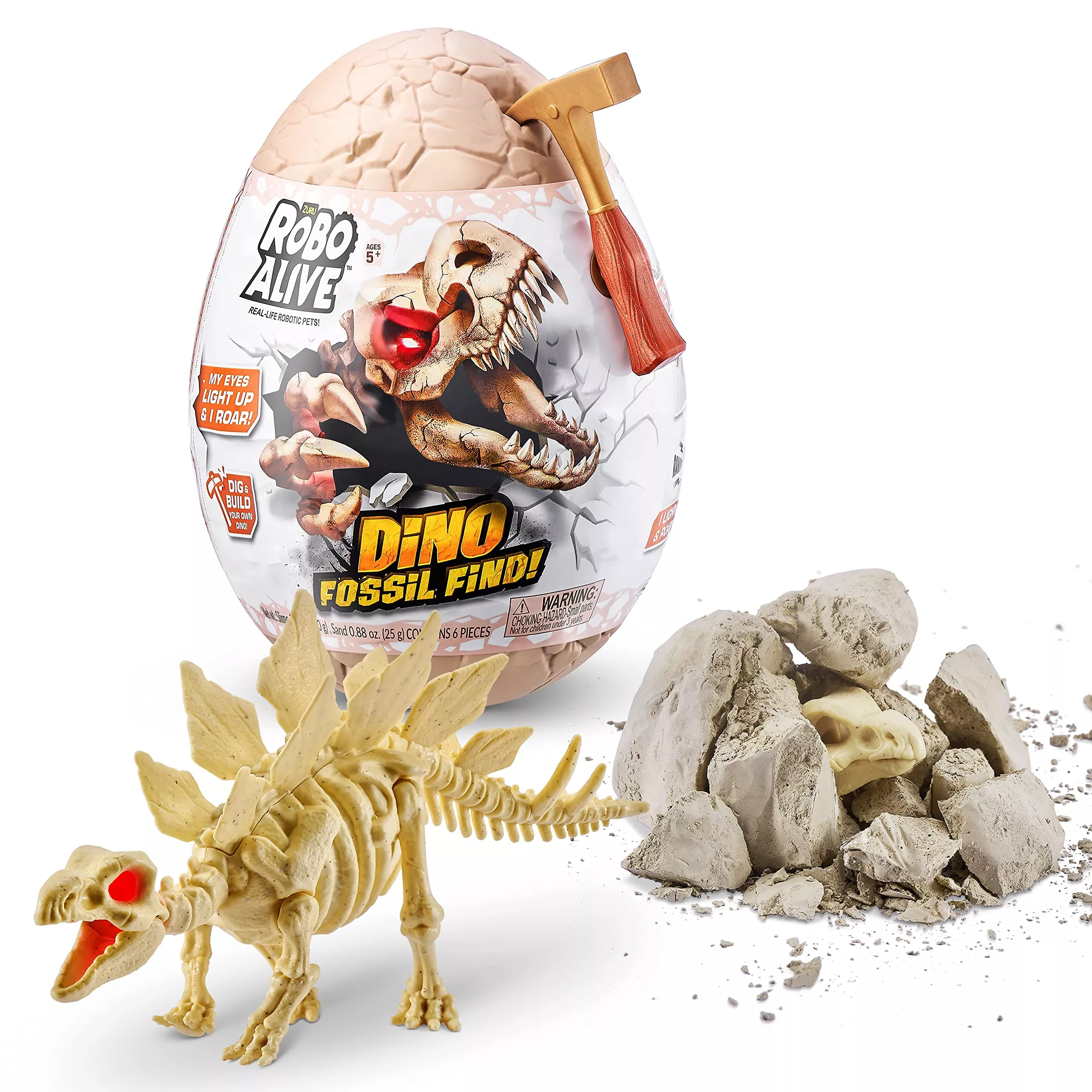 Robo Alive Dino Fossil Find Multi-color Small Dinosaur Excavation Toy