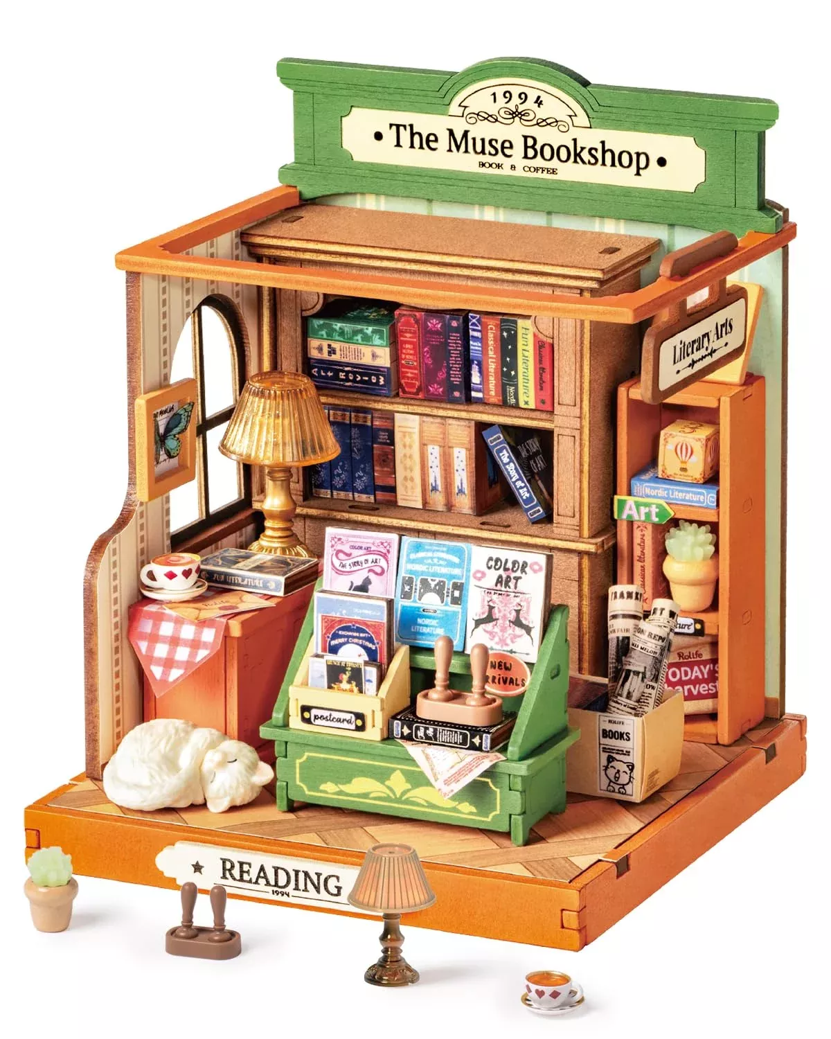 Rolife Diy Mini Building House Miniature Kit-The Muse Bookshop, Miniat
