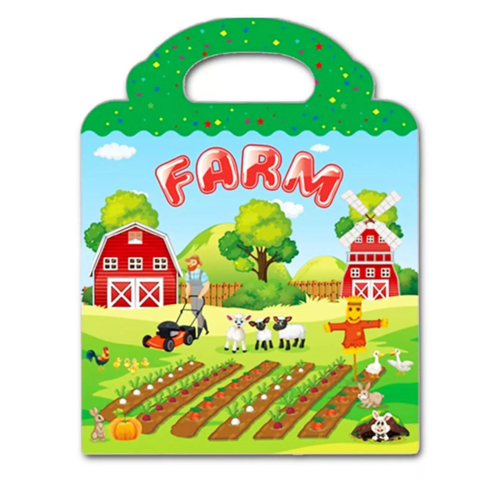 RUSON Reusable Sticker Book for Kids, Farm Theme, Mixed Color